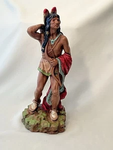 Indianer Indianer Krieger Figur Kreide Ware Universal Statue 1976 - Bild 1 von 9