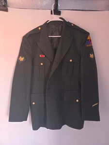 U.S. Army Green Dress Uniform Coat Davis Clothing Co. USA Armor Center Patches - Picture 1 of 23
