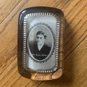 Vintage Photograph Glass Paperweight Rev Earle Naftzger See Photos For History - Picture 1 of 8