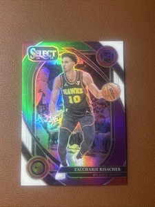 ZACCHARIE RISACHER RC Courtside Green White Purple Prizm 2024-25 Select HAWKS - Picture 1 of 10