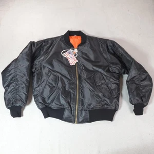 Rothco Giacca Uomo Medium Nero MA-1 Flight Bomber Reversibile USAF Aviator Nuovo - Foto 1 di 16
