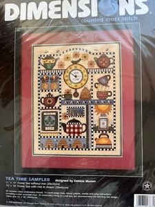 Tea Time Sampler Debbie Mumm Dimensions Cross Stitch Kit Vintage - Picture 1 of 2