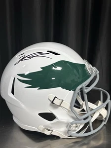 Philadelphia Eagles Jalen Carter Signed Speed Alt White Full Size Helmet Beckett - Picture 1 of 2