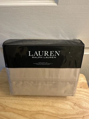 NIP Ralph Lauren Spencer 475 TC Cotton Sateen Clay Tan Queen Sheet Set $170 - Image 1 of 3