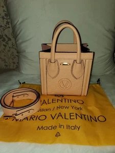 Valentino By Mario Valentino Peach Leather Suede Tote Bag Authentic - Picture 1 of 7