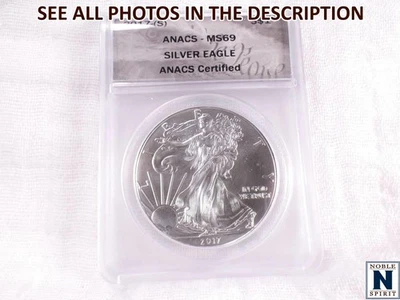 NobleSpirit (ME) 2017 S Eagle Silver Dollar ANACS MS69 - Image 1 of 4