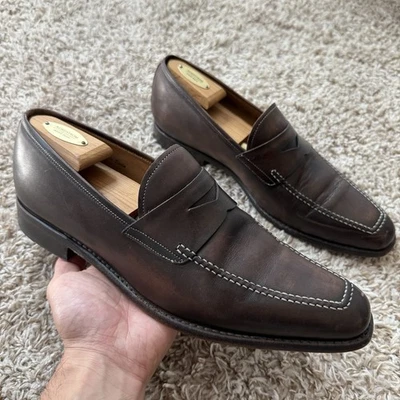 Mezlan Platinum Claude 18671 Dark Brown Leather Penny Loafers Slip On Size 10 - Image 1 of 4