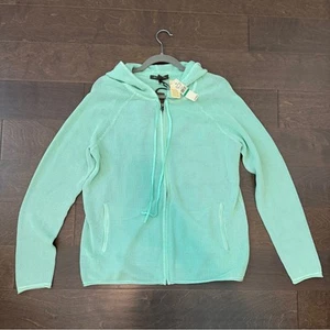 Tommy Bahama Ardmore meerschaumgrün Mesh Strick Hoodie mit durchgehendem Reißverschluss Large neu mit Etikett. - Bild 1 von 6