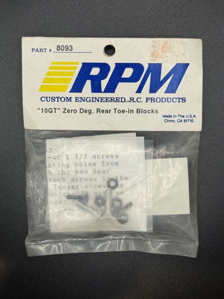 RPM 8093 Vintage 10GT Zero Degree Rear Toe-In Blocks - Image 1 of 2