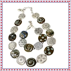 Brighton Kazuri Hand Painted Beaded Necklace Bracelet Set - Picture 1 of 4
