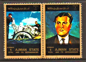 Used full gum set of 2 stamps " SPACE SUCCESSES OF THE USA " Ajman U.A.E. 1973 - Picture 1 of 2