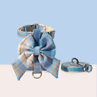 Cute Bow JK Plaid Cat Harness and Leash Set Puppy Cat Vest Harness for Walking