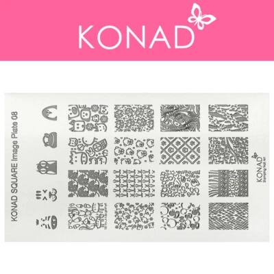Original KONAD ® Stamping Nailart Design Schablone Square Image Plate - XL 08 - Bild 1 von 3