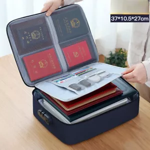 Caja de documentos a prueba de fuego con bloqueo organizador de almacenamiento de archivos caja impermeable bolsa segura - Imagen 1 de 19