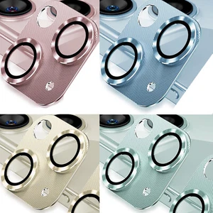For iPhone 16 15 14 13 12 Pro Max Tempered Glass Metal Camera Lens Protector - Picture 1 of 24