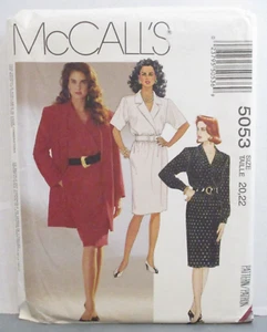 McCall's Pattern 5053 Misses Lined Jacket Dress Belt Size 20, 22 Uncut Vintage - Picture 1 of 12