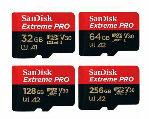 SanDisk Extreme PRO 32GB 64GB 128GB 256GB MicroSD Memory Card 4K C10 A2 V30 UK - Image 1 of 1