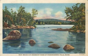AK Maine Penobscot River Leinen 1937 - Bild 1 von 2