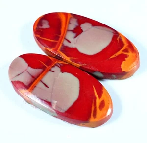 24 CT NATURAL NOREENA JASPER PAIR OVAL CABOCHON EARRING GEMSTONE FI-735 - Picture 1 of 5