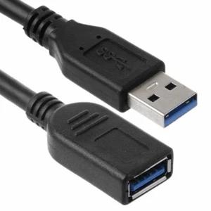USB 3.0 1.5 Foot Extension Cable A-Male to A-Female Data Cord 5Gbps Black 50CM - Picture 1 of 5