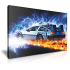 Back To The Future DeLorean Stretched Canvas Print Wall Art Home Deco More Sizes