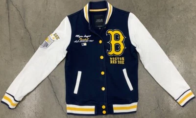 CHAQUETA UNIVERSITARIA Boston Red Sox Area Connect MLB Azul Amarillo Blanco Talla Mediano RARO Foto 1 de 4
