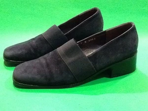DONALD J PLINER NAVY SUEDE 9N S1ALLES CHUNKY HEELS - Picture 1 of 10
