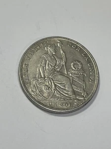 1924 Republica Peruana 5 Five Decimos Fino Silver PERU - Picture 1 of 7