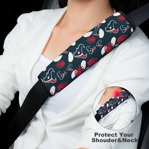 Houston Texans 2pcs Car Seat Belt Pad Printed Shoulder Pad Cover Universal Cover