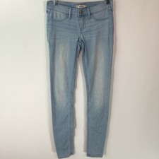 Hollister Womens Casual Regular Flat Front Skinny Blue Denim Jeans Size 3L