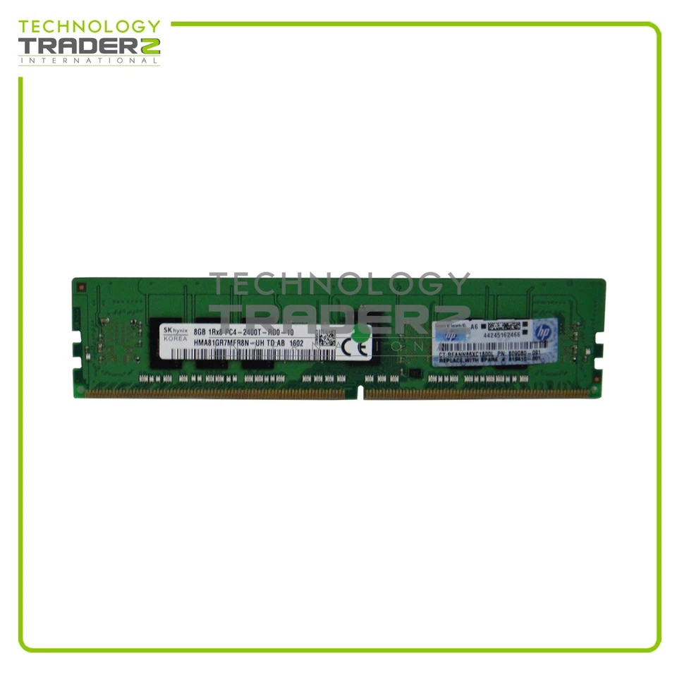 805347-B21 HP 8GB PC4-19200 DDR4-2400MHz ECC Singolo Rango Smart Memoria - Immagine 1 di 1