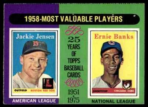 1975 O-Pee-Chee JACKIE JENSEN ERNIE BANKS #196 . - Picture 1 of 2