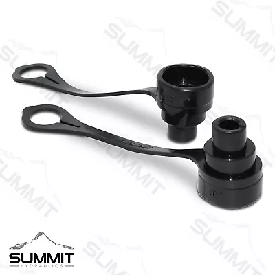 SUMMIT HYDRAULICS 3/8" Hydraulic Male Dust Cap and Female Plug Cover, Set, Black, Enerpac C-604