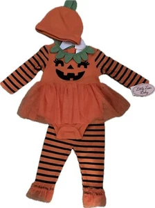 Little Lass Baby 3 PC Outfit Fall/Halloween Pumpkin With Ruffles 6-9 Mos NWT - Picture 1 of 9