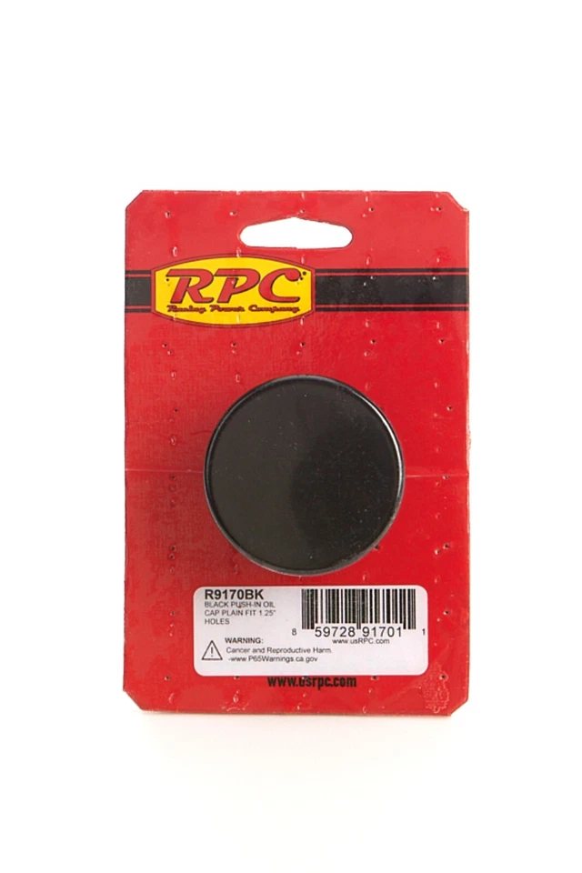 RPC #R9170BK VALVE COVER 1.25" HOLES BLACK PUSH-IN OIL PLUG FIT - Image 1 of 1