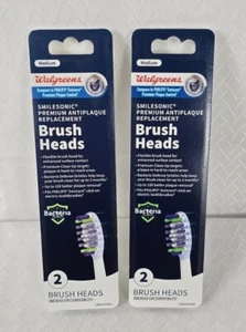 Nuevo (2) Cabezales de cepillo de dientes de repuesto Walgreens Smilesonic paquete de 2 por paquete - Imagen 1 de 2