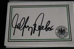 1966 WORLD CUP SIGNED WHITE CARD BY WOLFGANG WEBER SCORER IN FINAL 4