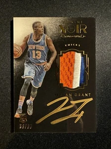2015-16 Panini Noir Jerian Grant Patch Auto /99 Gold Ink Rookie Knicks - Bild 1 von 2