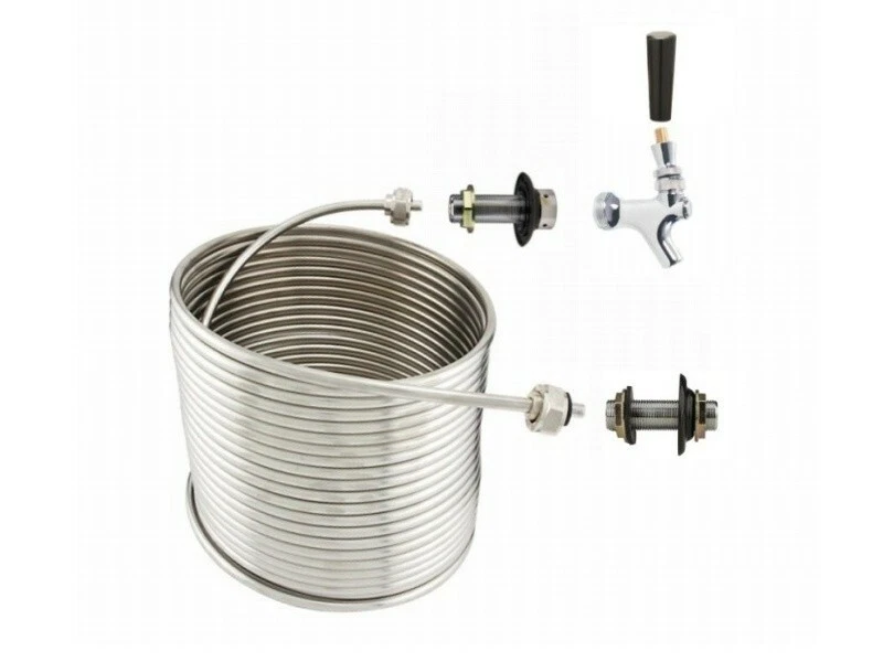 NY BREW SUPPLY Jockey Box Single Faucet Coil Kit - 3/8" x 50', Right Hand - DIY Jockey Box Kit