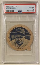 1938 Dixie Lids Hood’s JIMMIE FOXX Baseball Card PSA 4 Athletics A’s Red Sox