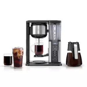 Hot & Iced Single Serve or Drip Coffee System 10 Cup Glass Carafe Maker Home - Picture 1 of 9