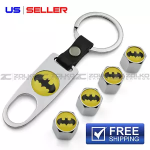 VALVE STEM CAPS KEYCHAIN WHEEL FOR BATMAN KEY FOB KEYS VS84 - US SELLER - Picture 1 of 9