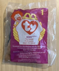 Doby the Dog #1 Ty Mini Beanie Baby McDonalds Happy Meal Spielzeug versiegelt 1998 - Bild 1 von 2