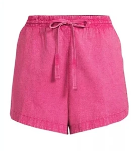 TIME AND TRU Womens Garment Hot Pink Pull On Shorts Plus L (12-14) 3” Inseam NWT - Picture 1 of 15