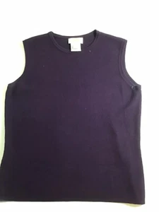 Talbots ärmelloses Strick Top Shirt Shell lila U-Ausschnitt Pullover Größe Medium - Bild 1 von 6