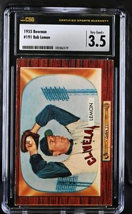 Bowman #191 1955 Bob Lemon Cleveland Indians - CSG 3,5 en muy buena condición+ - Imagen 1 de 2