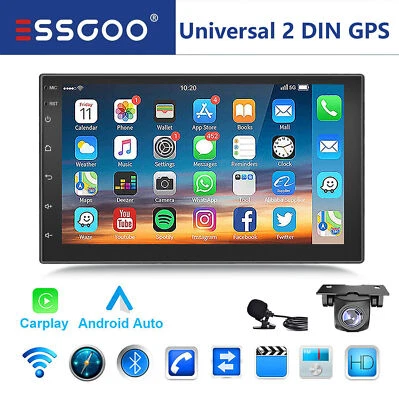Unidad principal de radio GPS Android 13 pantalla táctil HD estéreo para automóvil Carplay doble DIN + AHD Foto 1 de 4