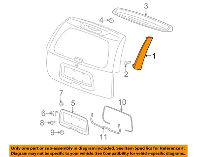 GM OEM 02-06 Trailblazer EXT Lift Gate Exterior Trim-Side Molding 15187928 - Image 1 of 2