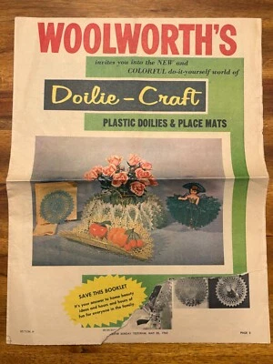 1962 Woolworth's Doilie-Craft пластиковые салфетки домашний декор куклы дизайн сделай сам рукоделие - Изображение 1 из 3