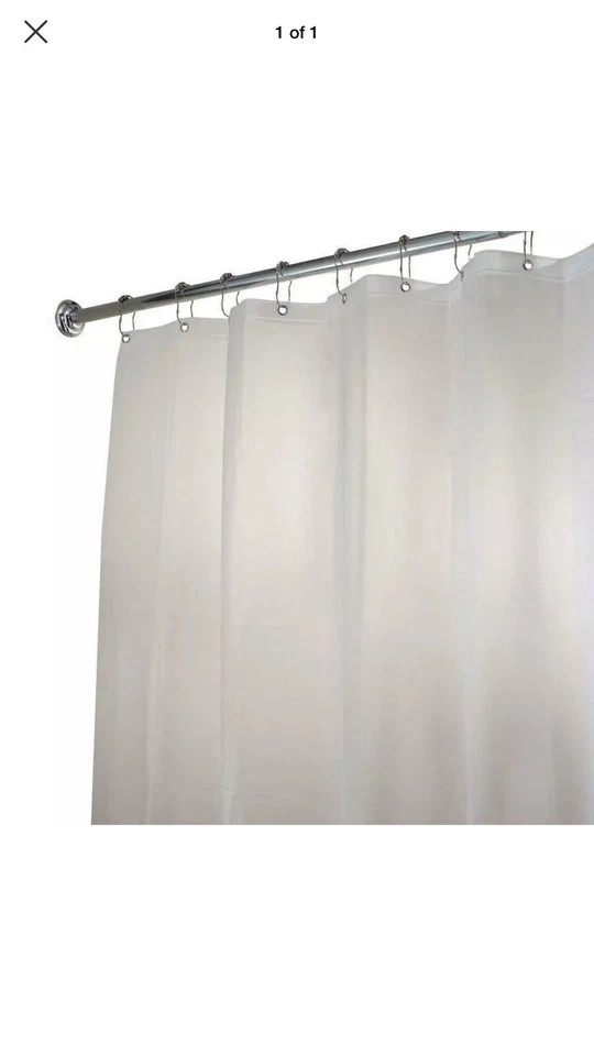 Revestimiento de cortina de ducha largo interDesign EVA en escarcha transparente Foto 1 de 1